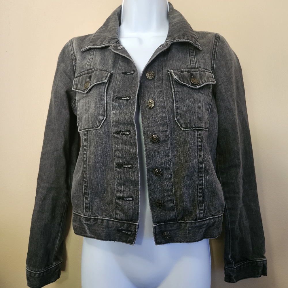 GAP Women's Size XS Gray Denim Jacket 100% Cotton